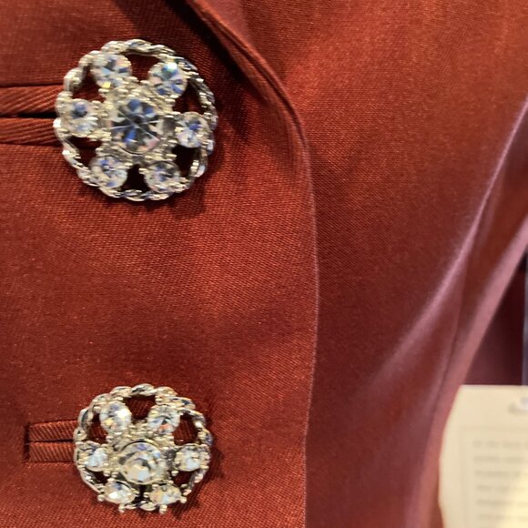 NEW w/Tags Sutton Studio Bloomingdale's Amber Silk Satin Suit Jacket Sz 2P - Picture 4 of 9